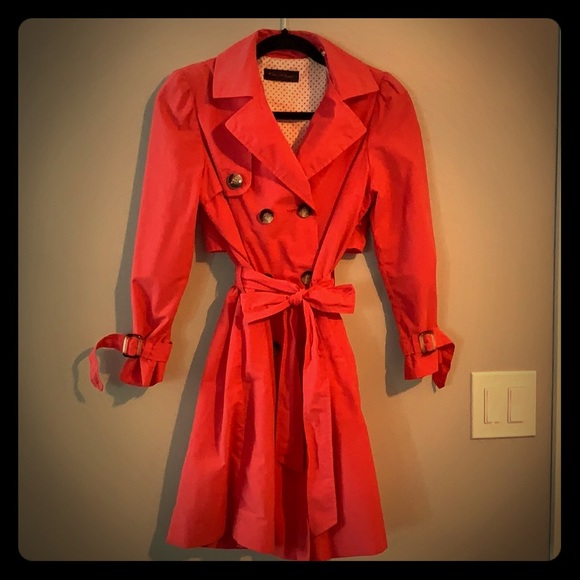 3/4 sleeve fitted flare trench - Picture 1 of 1